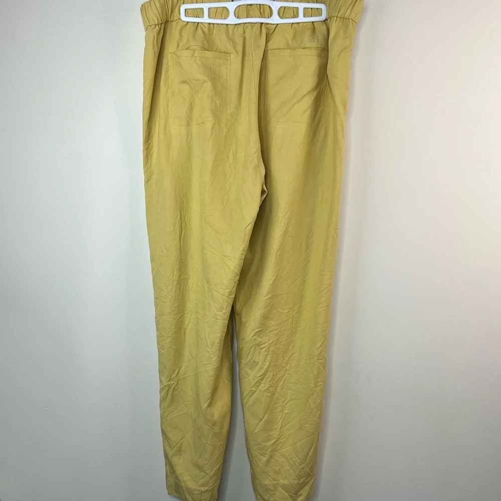Banana Republic Linen Blend Yellow Pants, Large Petite